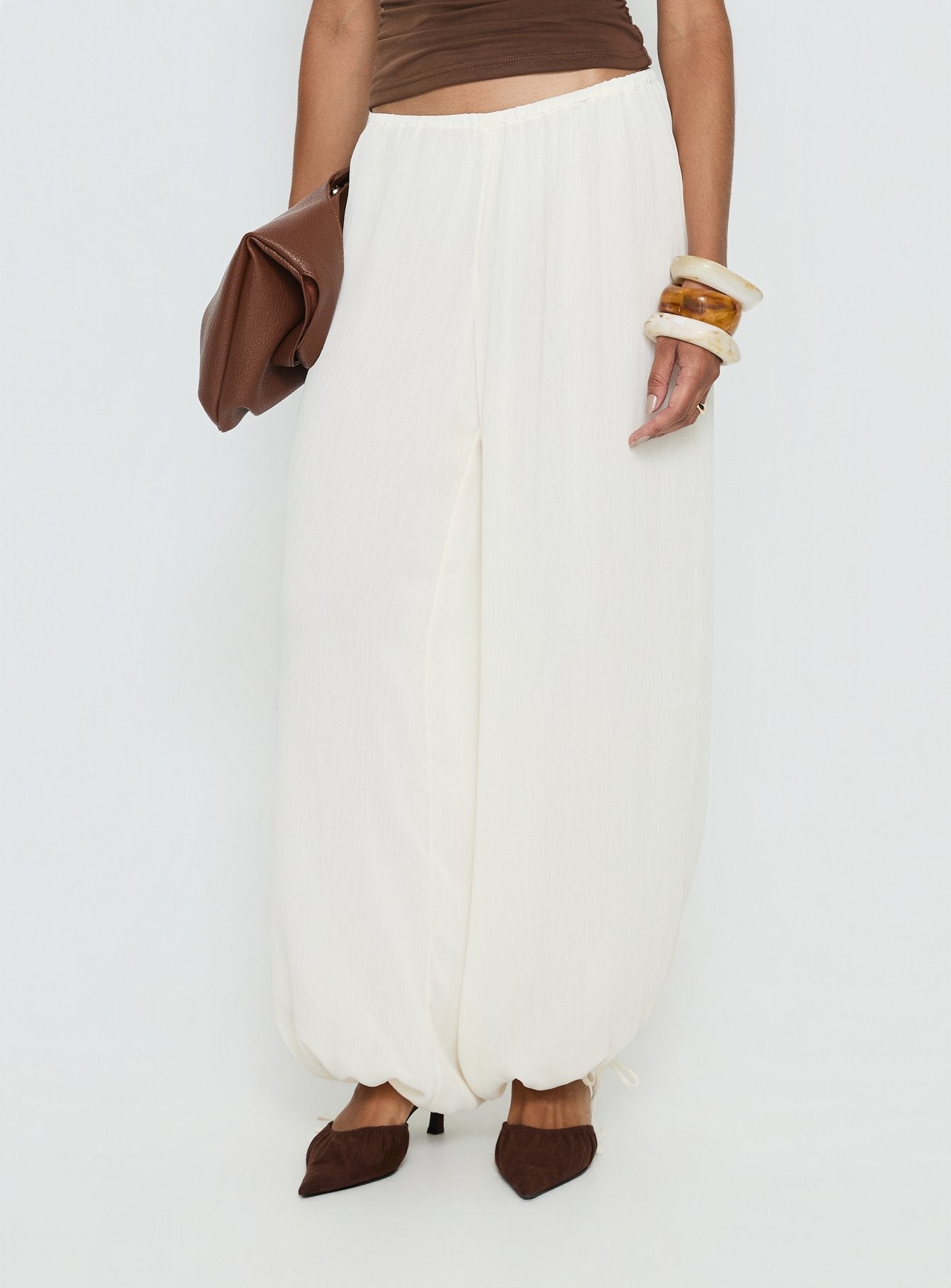Moondancer Balloon Pants Cream - loose fit women's bottoms by Ellevoria