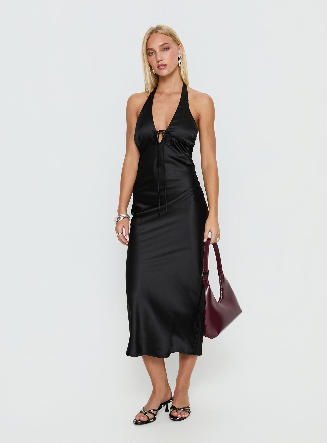 Jessamyn Halter Maxi Dress Black - women's maxi dress by Ellevoria