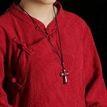 Cinnabar Cross Pendant Necklace
