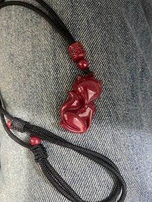 Cinnabar Nine-Tailed Fox Pendant Necklace ❀