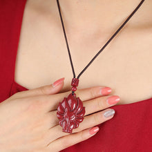 Cinnabar Nine-Tailed Fox Pendant Necklace