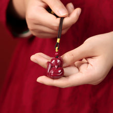 Cinnabar Nine-Tailed Fox Pendant Necklace
