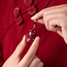 Cinnabar Nine-Tailed Fox Pendant Necklace