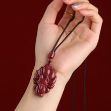 Cinnabar Nine-Tailed Fox Pendant Necklace