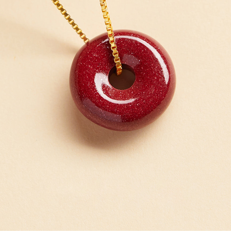 24K Gold Cinnabar Guardian Vortex Pendant