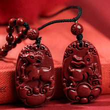 Hand-Carved Cinnabar Zodiac Cloud Pendants