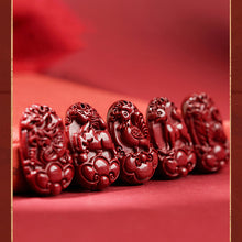 Hand-Carved Cinnabar Zodiac Cloud Pendants