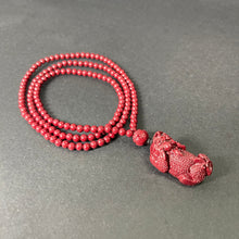 108 Beads Cinnabar Necklace with Pixiu Pendant