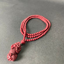 108 Beads Cinnabar Necklace with Pixiu Pendant