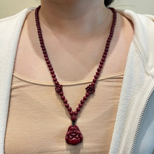 108 Cinnabar Mala Rosary Necklace with Laughing Buddha