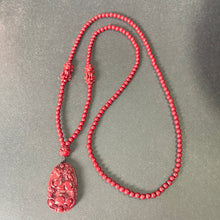 108 Cinnabar Mala Rosary with Guardian Animal Pendant