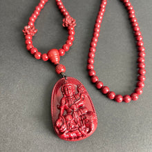 108 Cinnabar Mala Rosary Necklace with Guardian Buddha