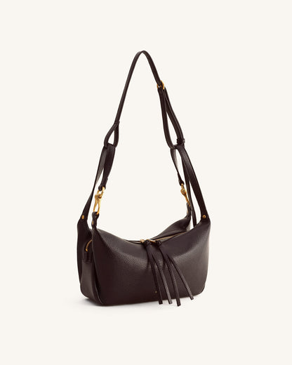 Selia Soft-Grain Crossbody Bag - Dark Brown