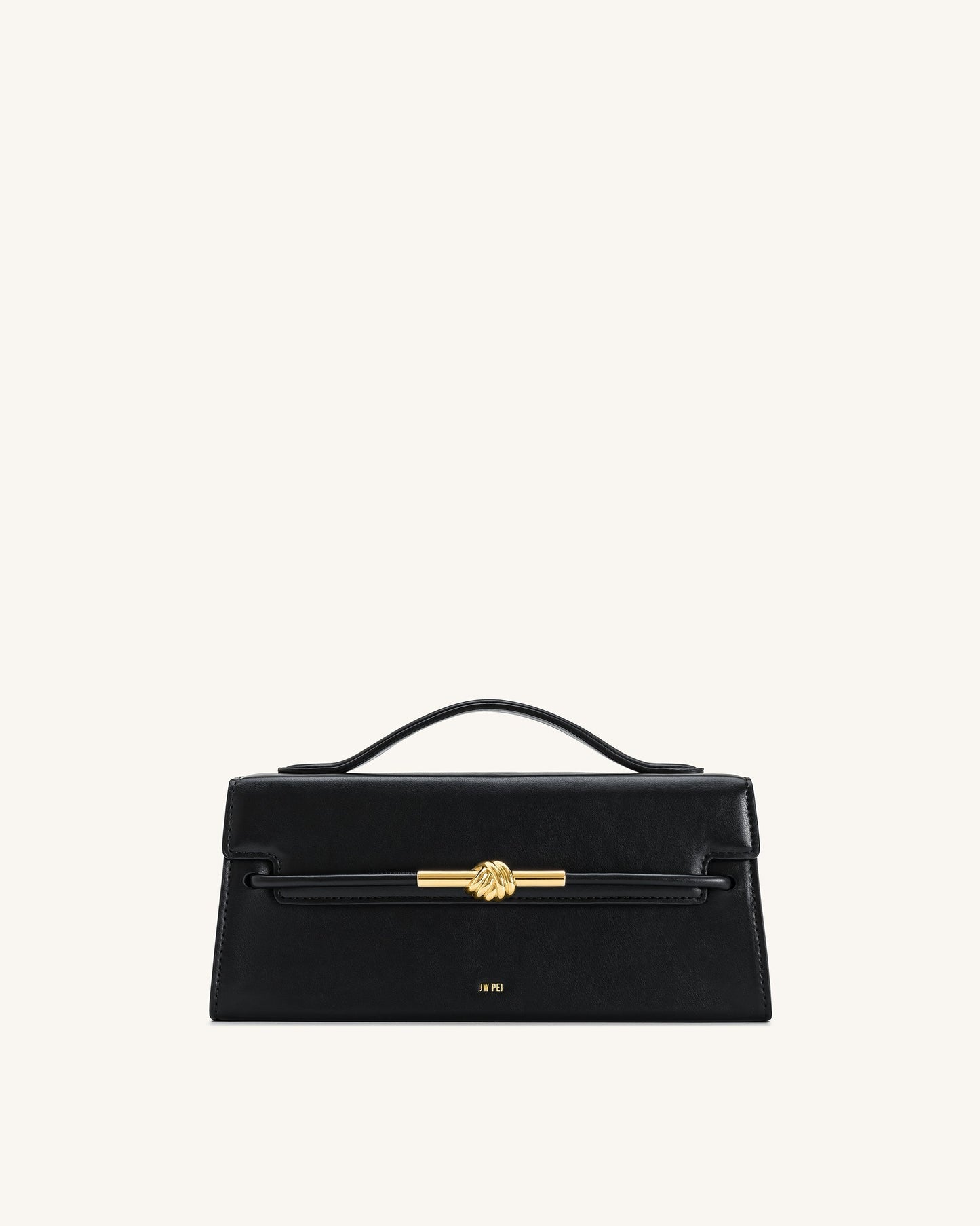 Lena Metal Rope Knot Top Handle Bag - Black