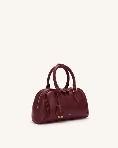 Rosalie Bowler Top Handle Bag - Dark Burgundy