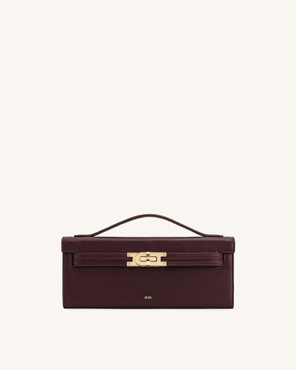 Bria Structured Top Handle Bag - Deep Burgundy