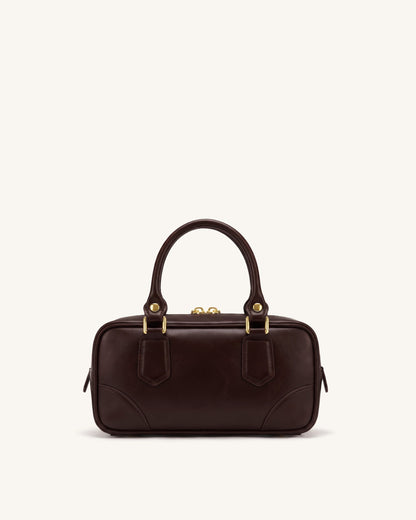 Odette Boston Top Handle Bag - Dark Brown