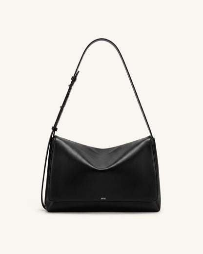 Isolde Flap Shoulder Bag - Black