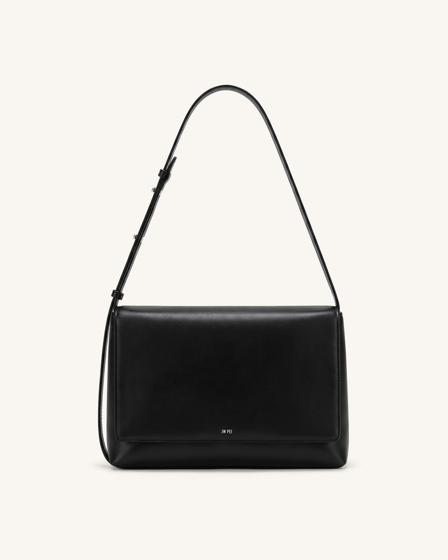 Isolde Flap Shoulder Bag - Black