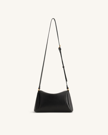 Greta Twist-Lock Crossbody Bag - Black