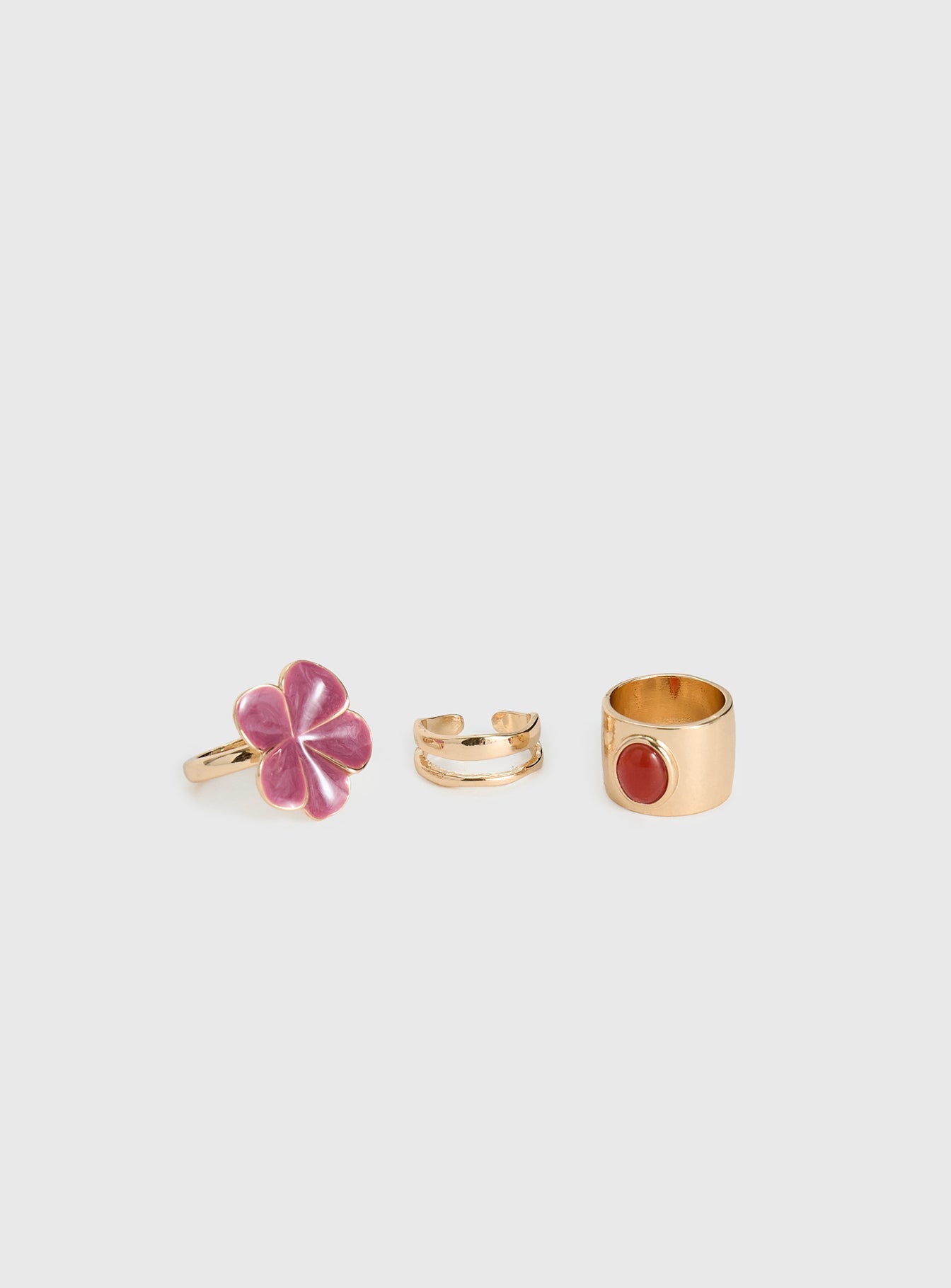 Rosellah Ring Set Gold / Pink women's ring by Ellevoria