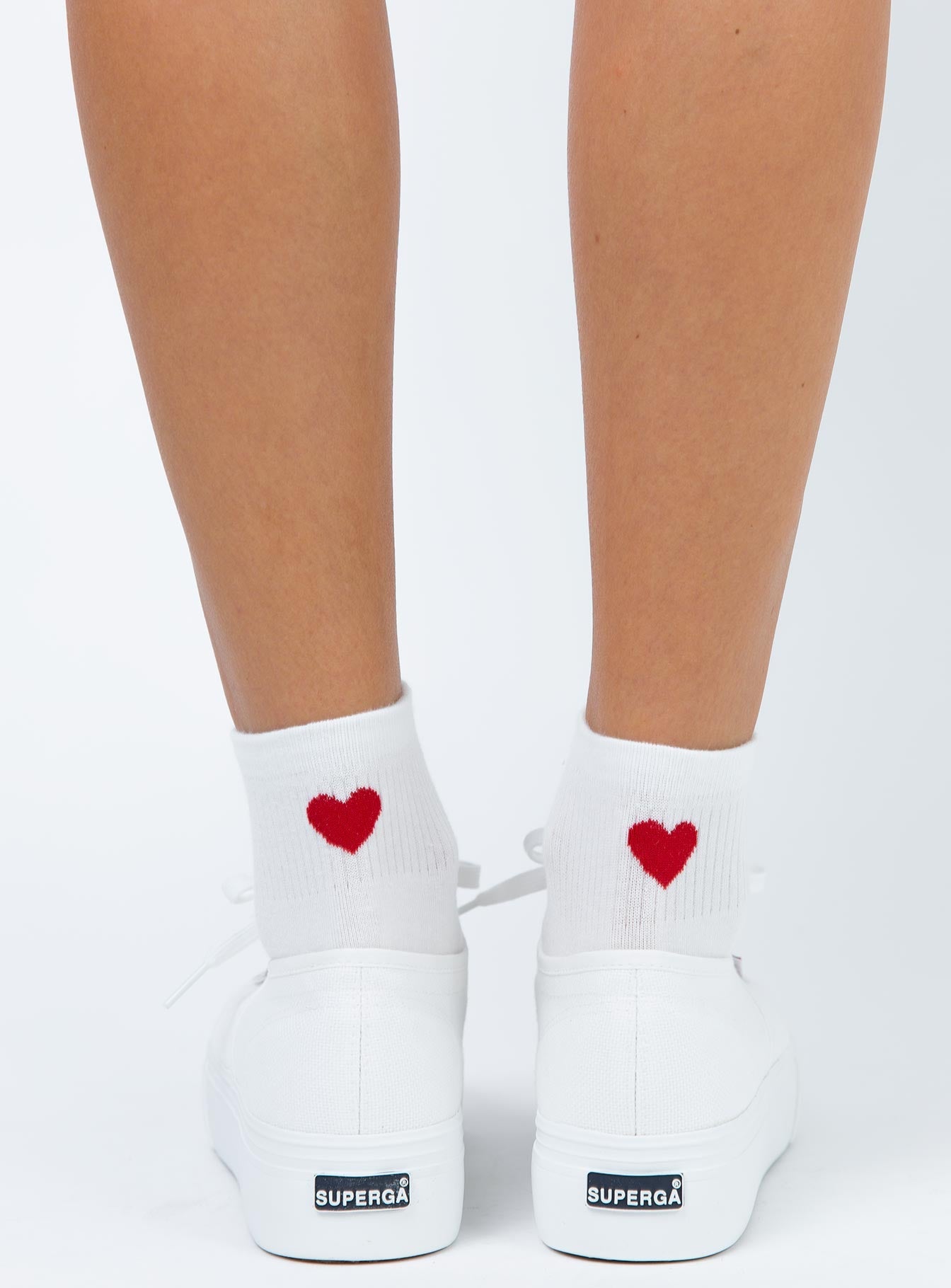 Ayla Heart Socks White women's socks by Ellevoria