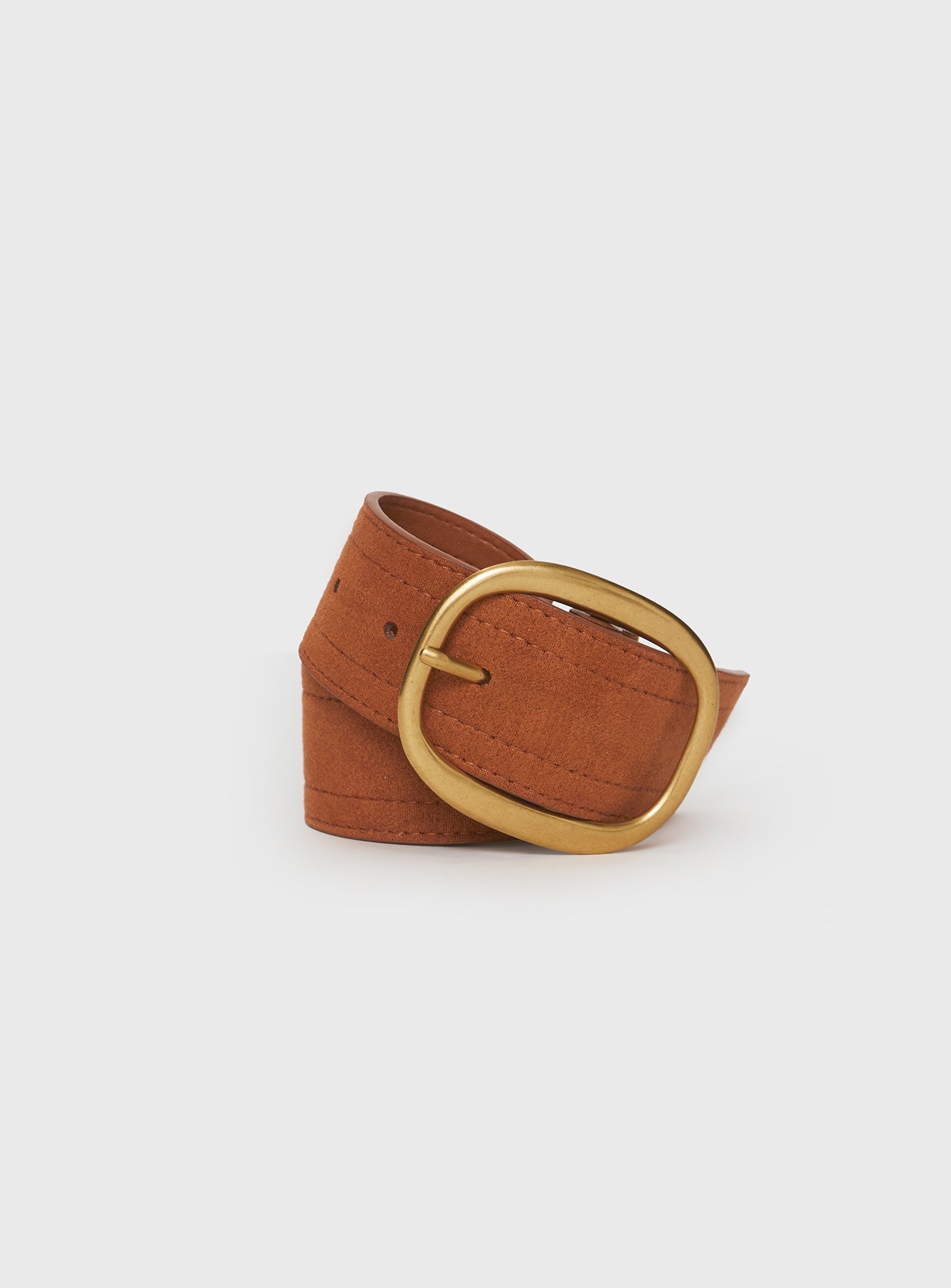 Sunbeam Faux Suede Belt Brown women's belt by Ellevoria