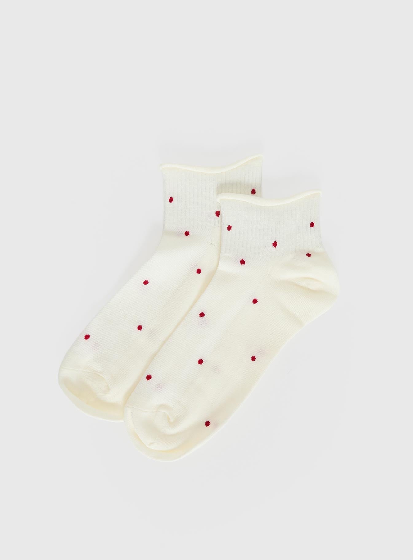 Vesira Frill Socks Cream Polka women's socks by Ellevoria
