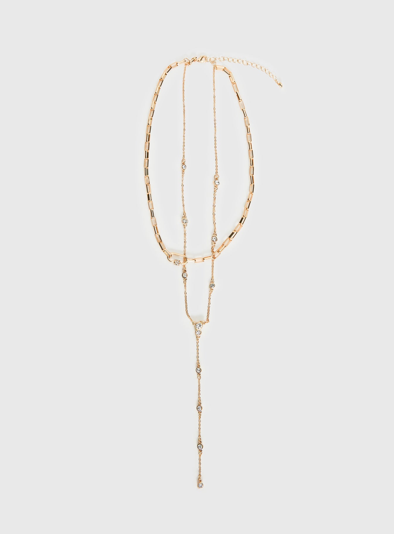 Jasenia Layered Y Necklace Gold women's necklace by Ellevoria