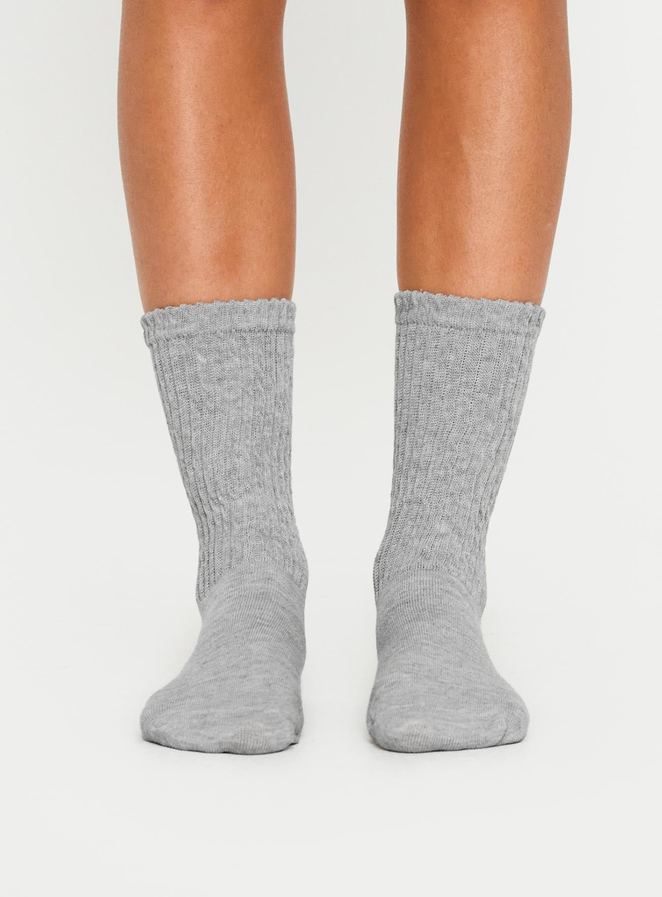 One For Me Socks Grey Marle women's socks by Ellevoria