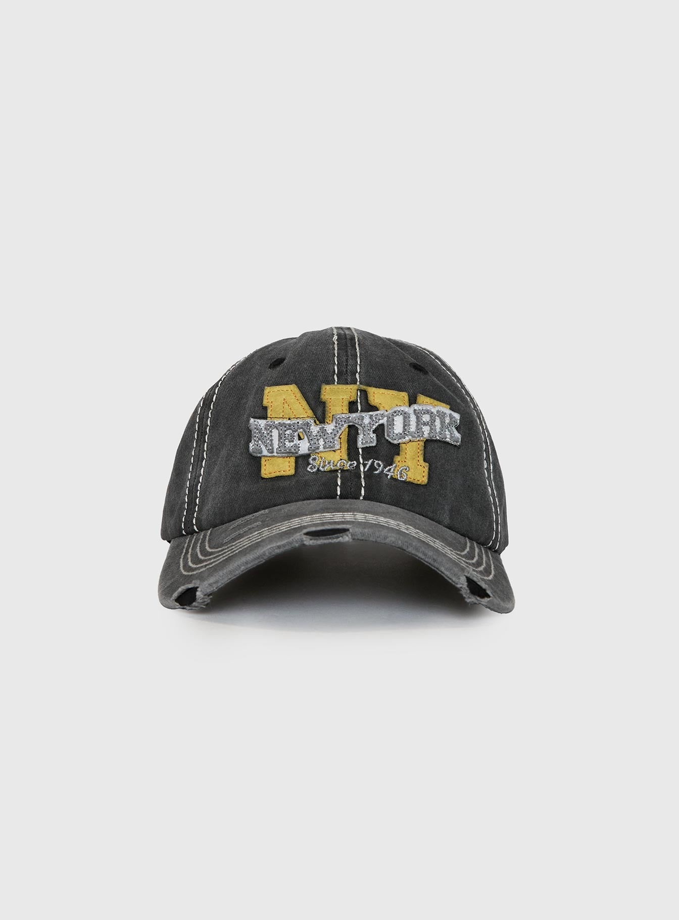 Back To Back Distressed Cap Black women's accessory by Ellevoria