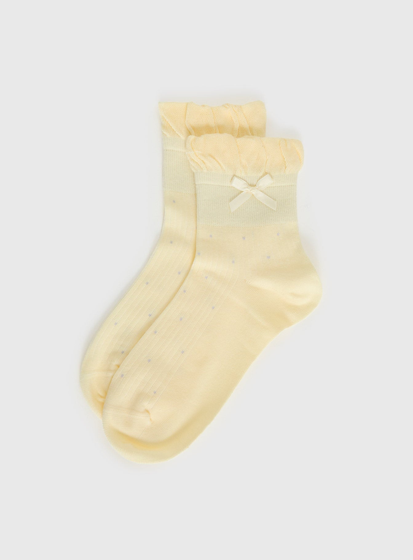 Ceyla Frill Socks Yellow Polka women's socks by Ellevoria