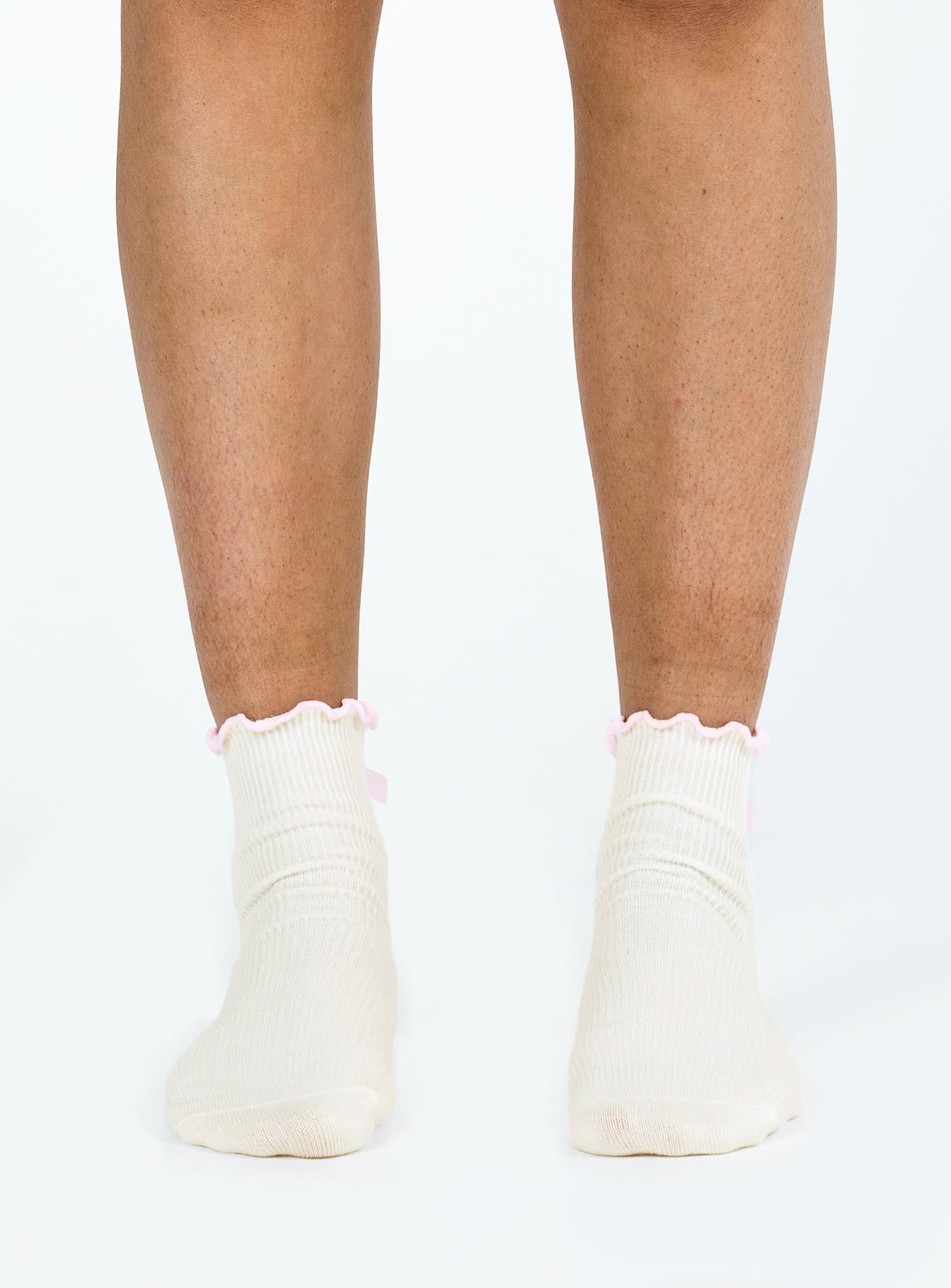 Lanter Socks Cream / Pink women's socks by Ellevoria