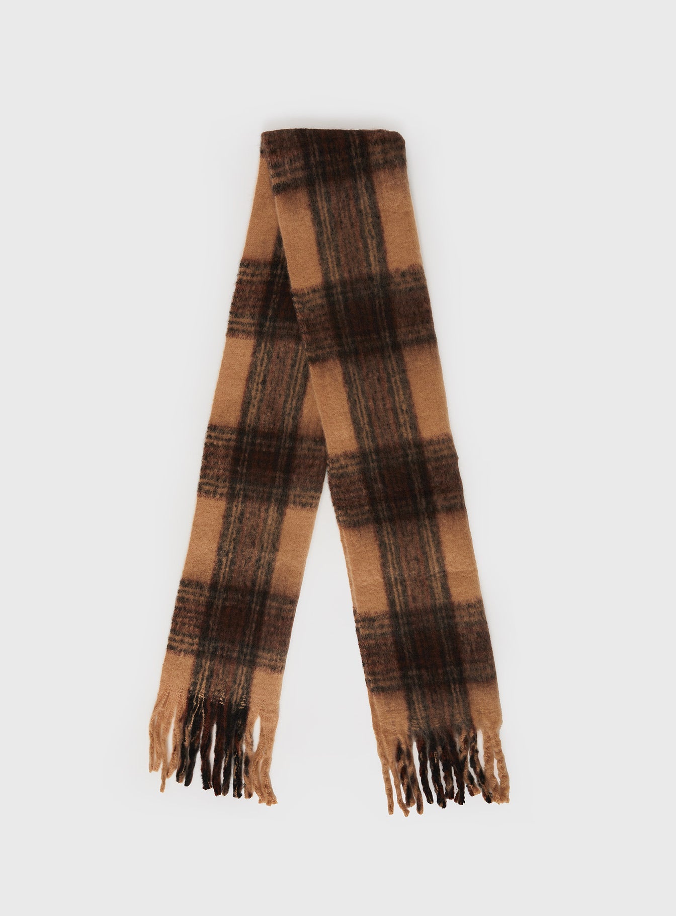 July Scarf Brown Check women's accessory by Ellevoria