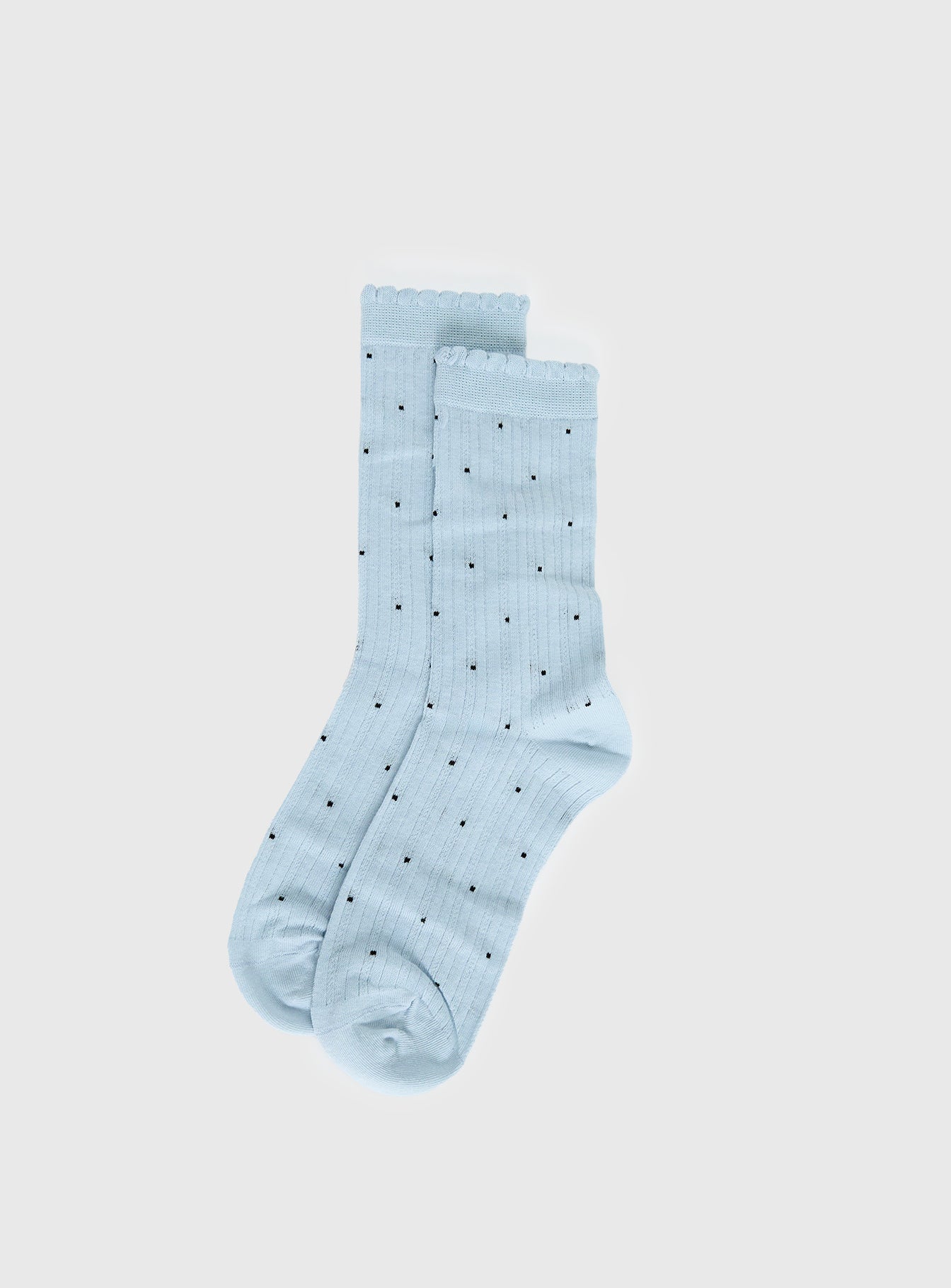 Rosee Ribbed Socks Blue Polka women's socks by Ellevoria