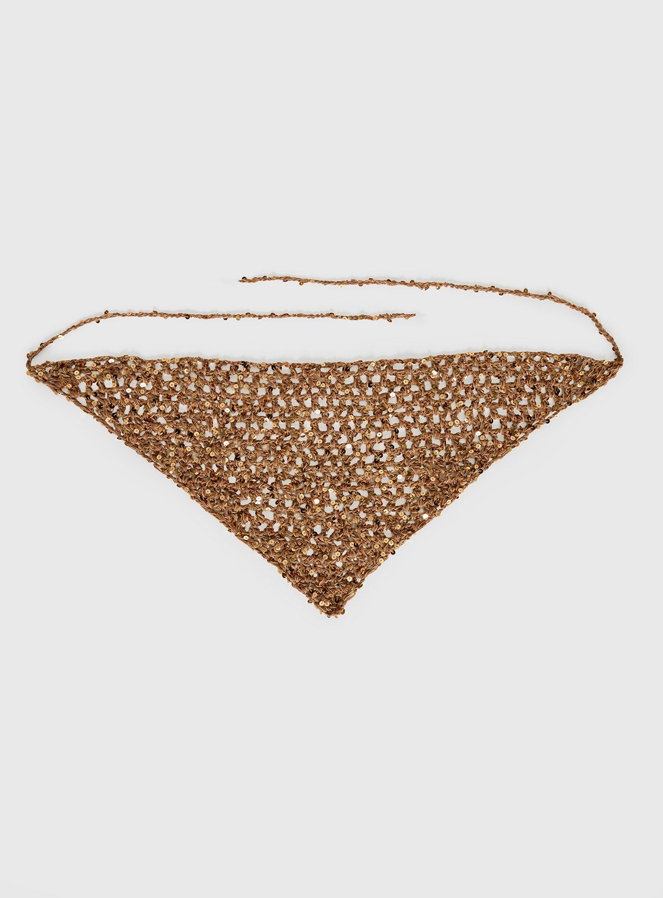 Deyla Sequin Crochet Hair Scarf Gold women's hair accessory by Ellevoria