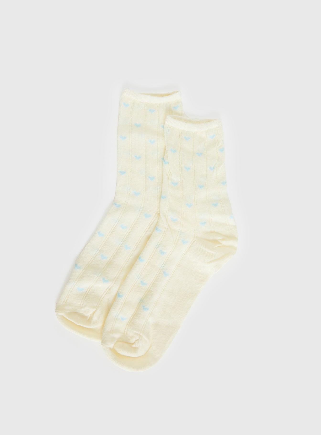 Averee Ribbed Heart Socks Yellow / Blue women's socks by Ellevoria