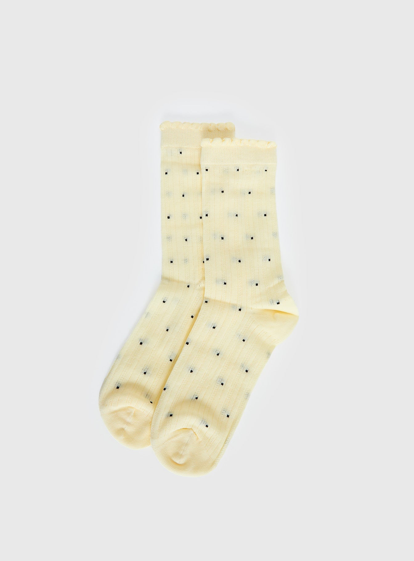 Rosee Ribbed Socks Butter Polka women's socks by Ellevoria