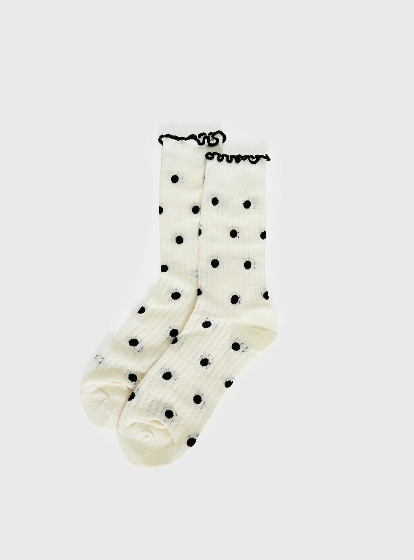 Somebody Else Frill Socks White Polka women's socks by Ellevoria