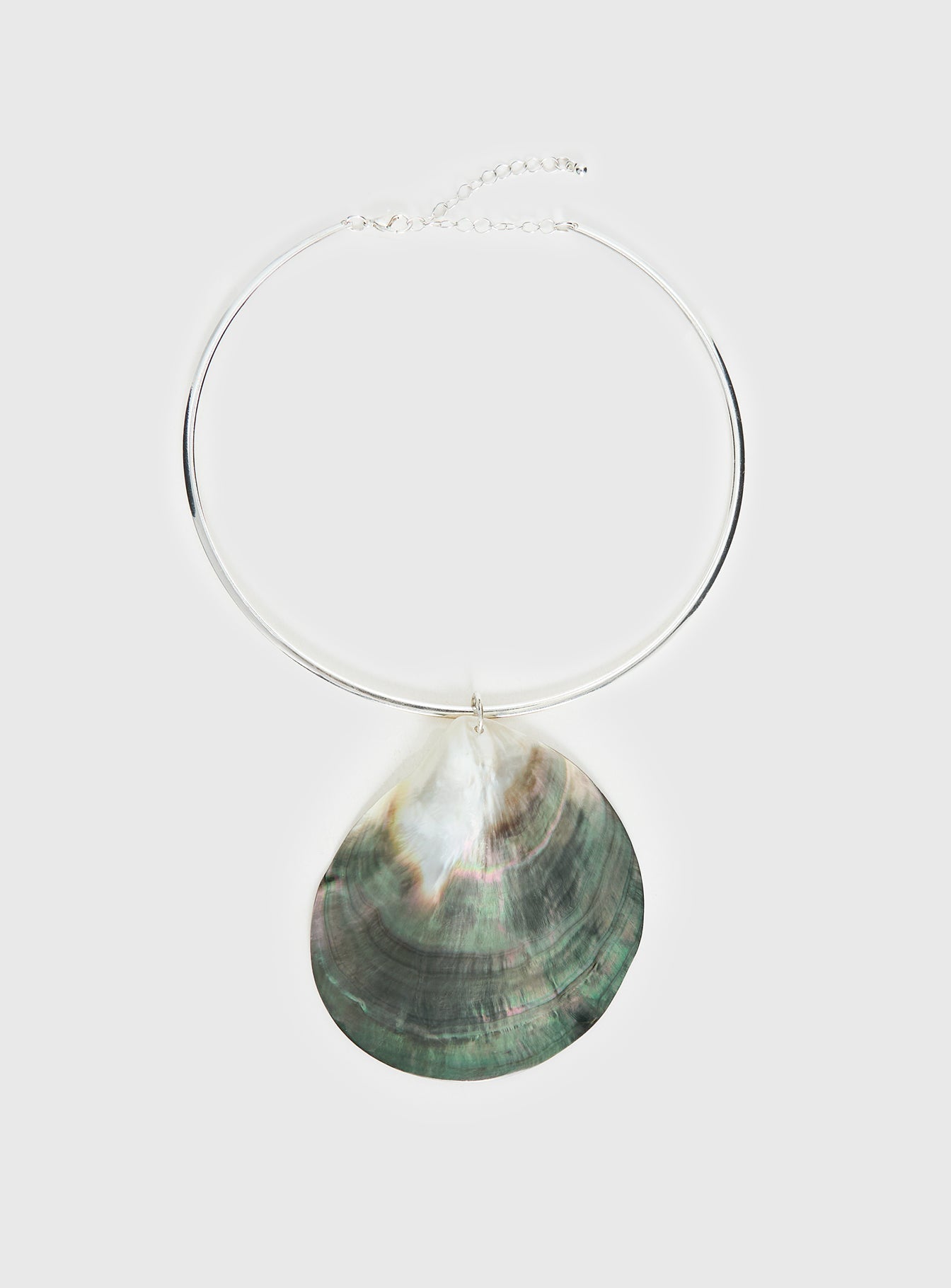 Soreia Shell Necklace Silver women's necklace by Ellevoria