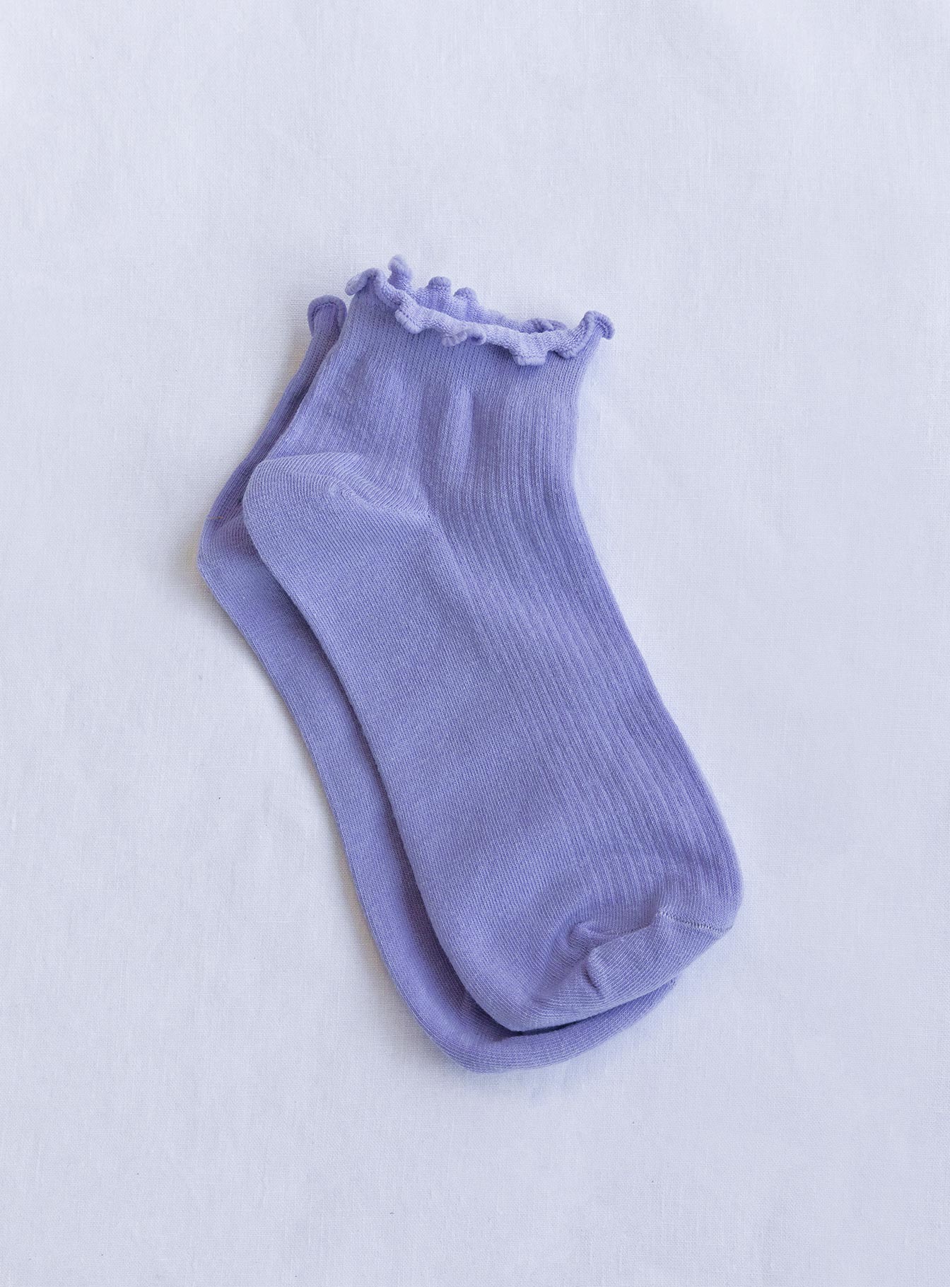 Ribbed Ruffle Socks Lilac women's socks by Ellevoria