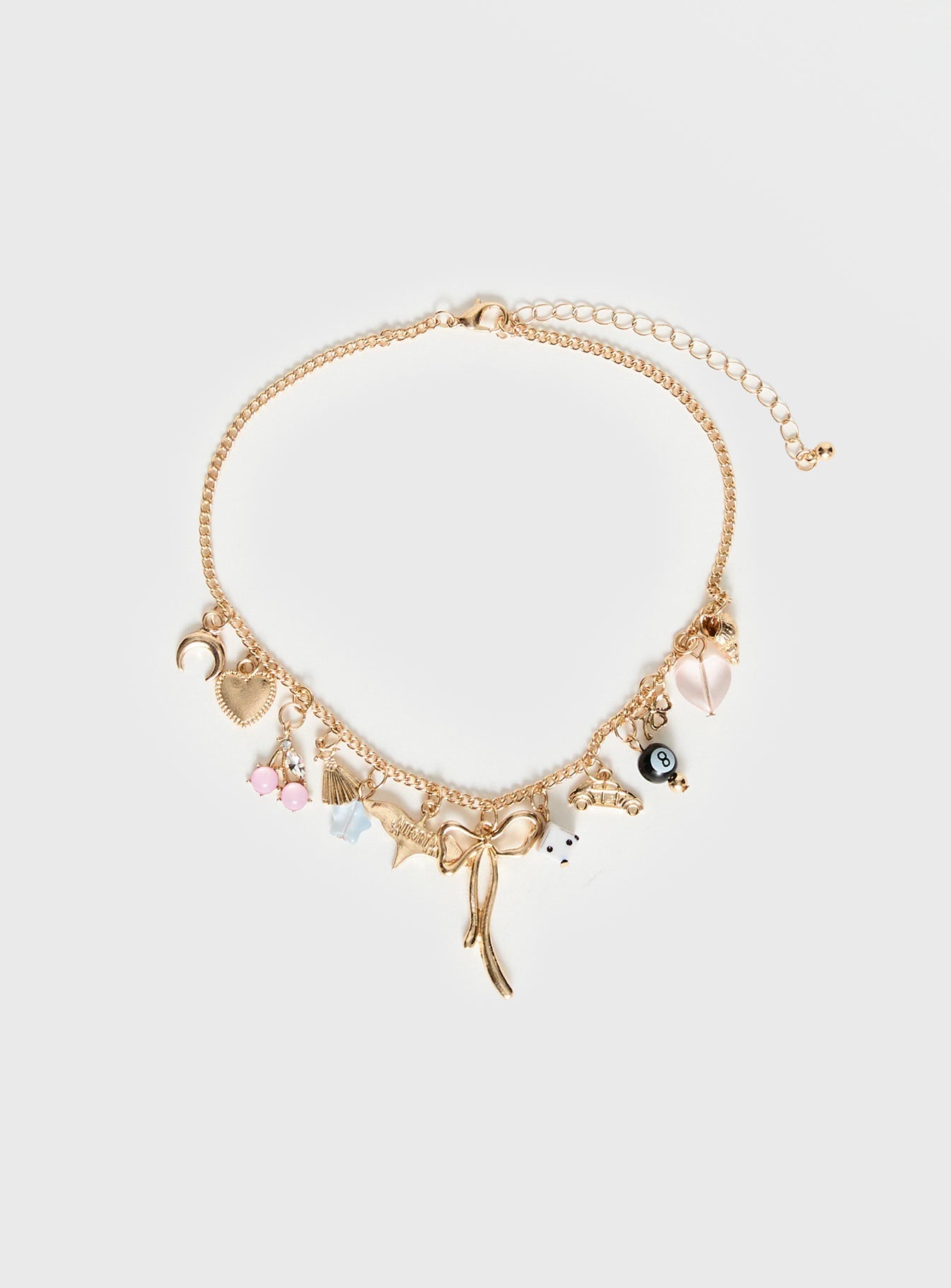 Antiqued Charm Necklace Gold women's necklace by Ellevoria