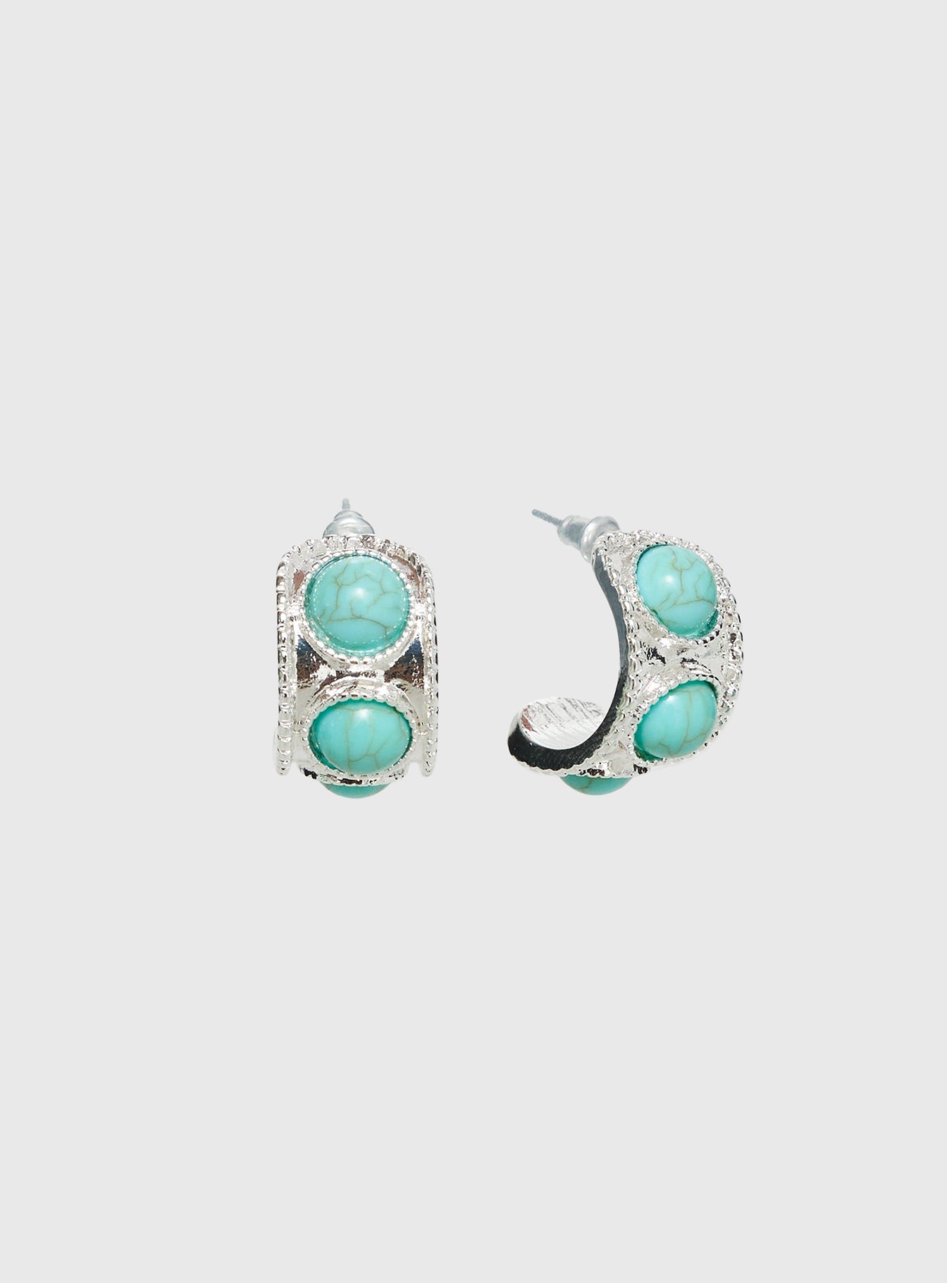 Endellion Hoop Earrings Silver / Turqouise women's earrings by Ellevoria