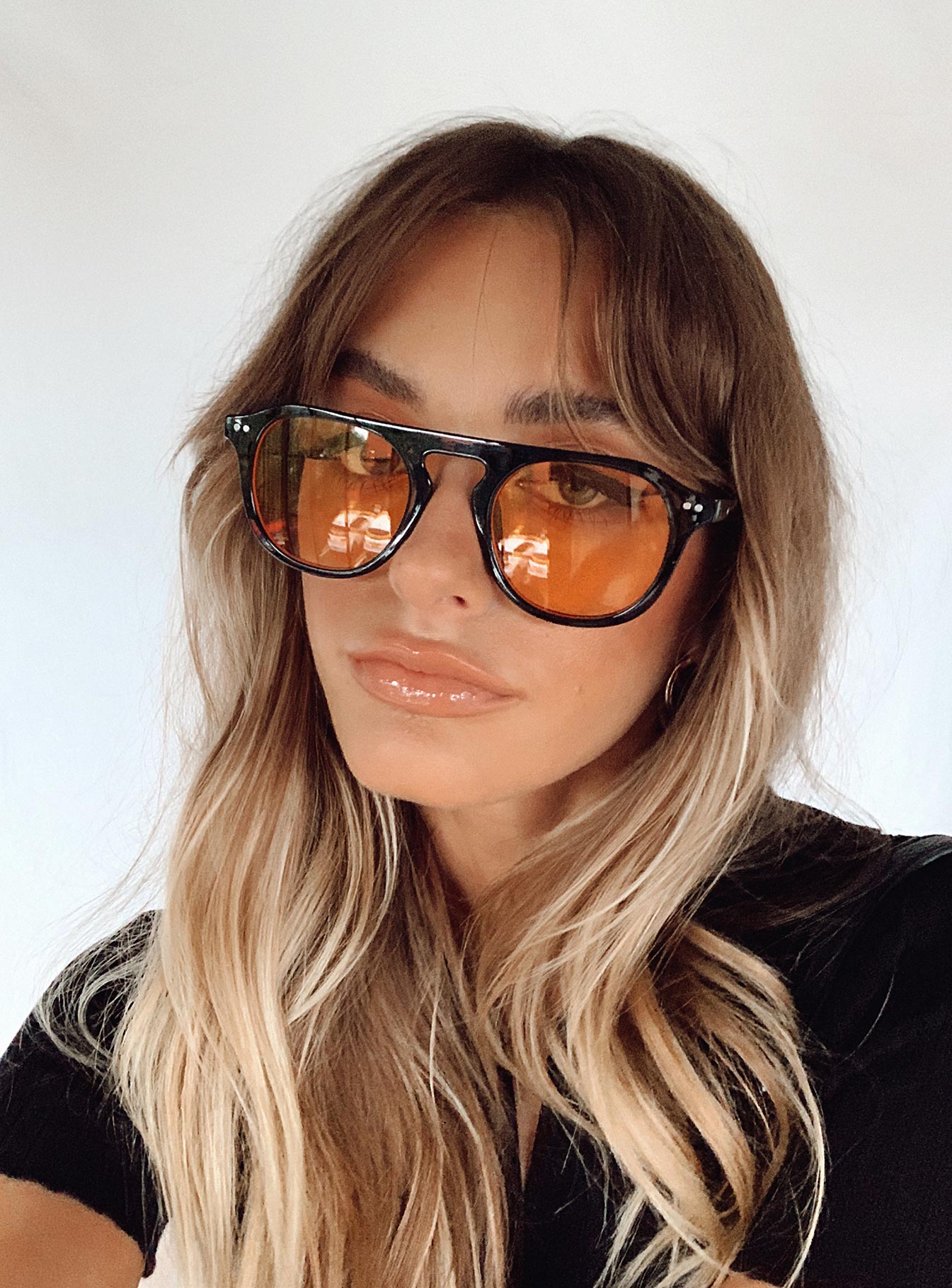 Matilda Sunglasses Black / Orange women's sunglasses by Ellevoria