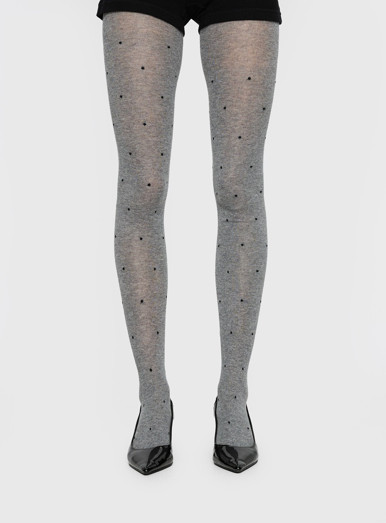 Coretta Tights Grey / Black Polka women's tights by Ellevoria