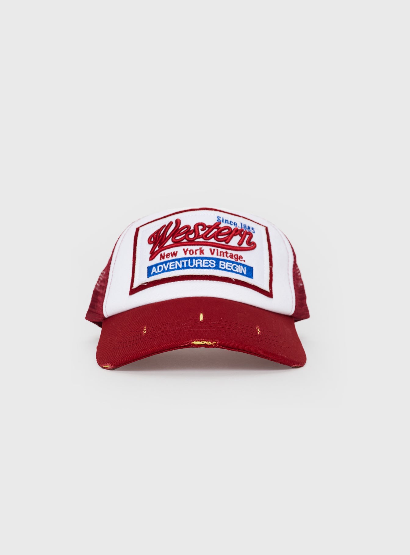 Adventures Trucker Hat Burgundy women's accessory by Ellevoria