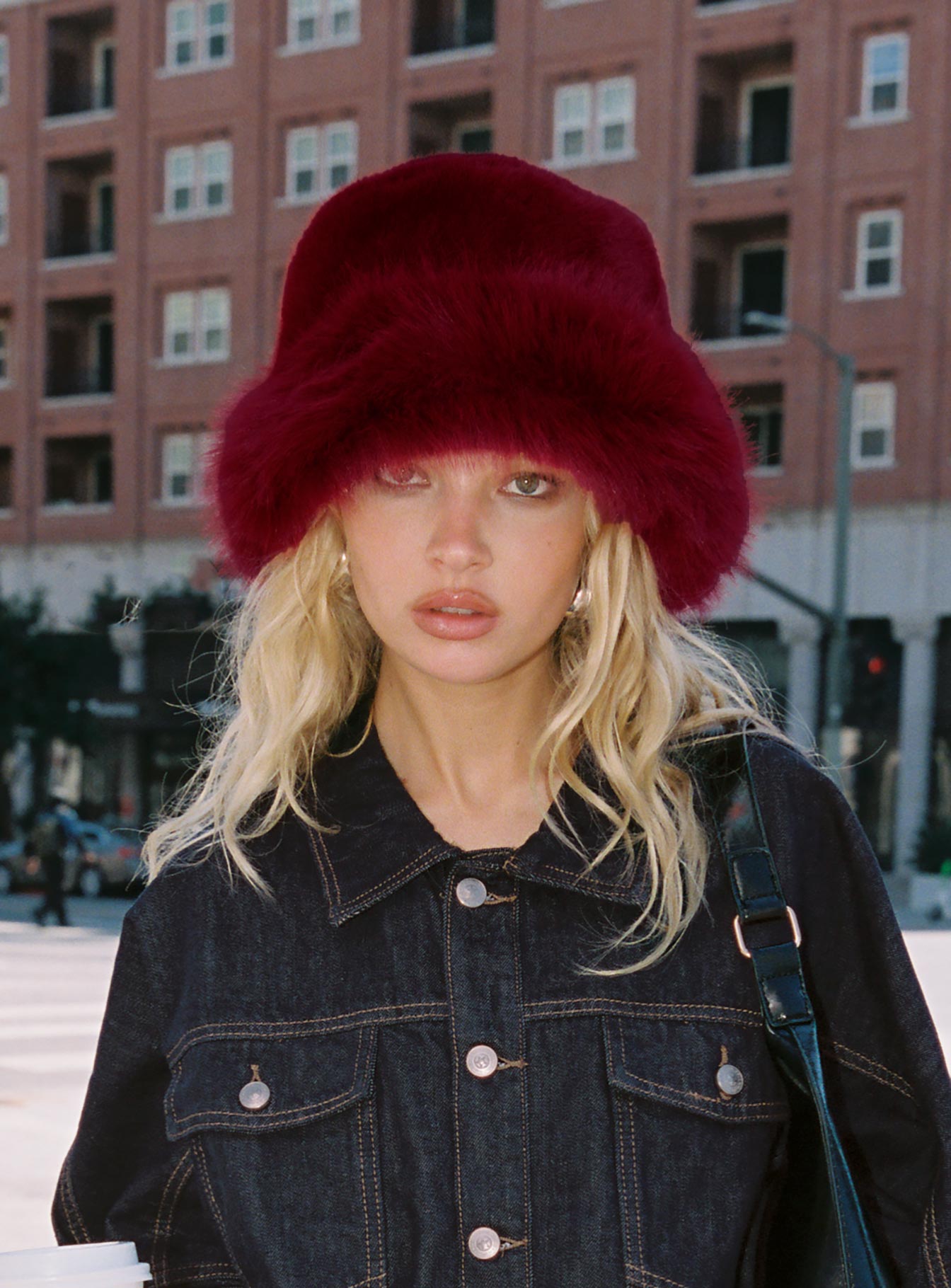 Avaah Fluffy Hat Red women's accessory by Ellevoria