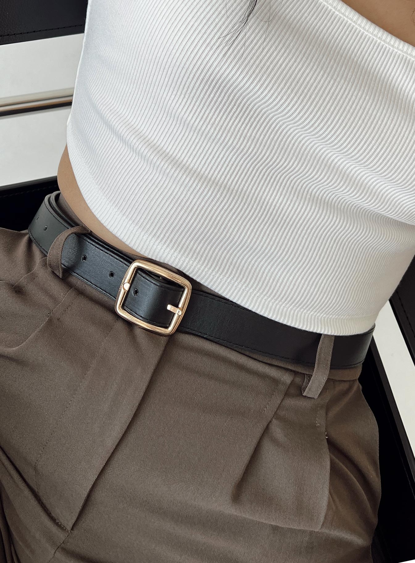Chapman Belt Black / Gold women's belt by Ellevoria