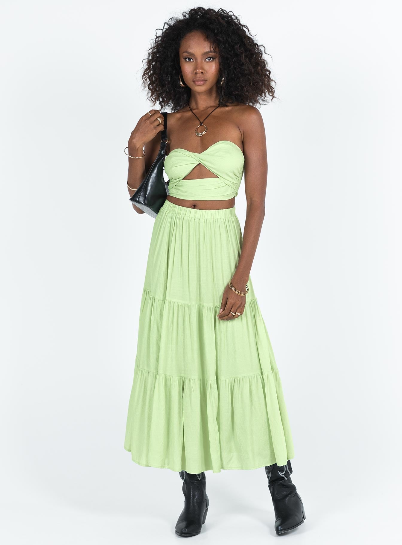 Allie Set Lime women's skirt set by Ellevoria