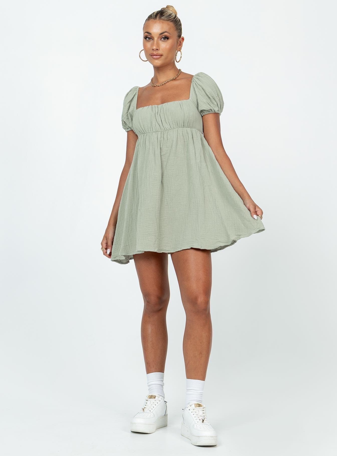 Let's Dance Mini Dress Sage - women's fashion by Ellevoria - view 3